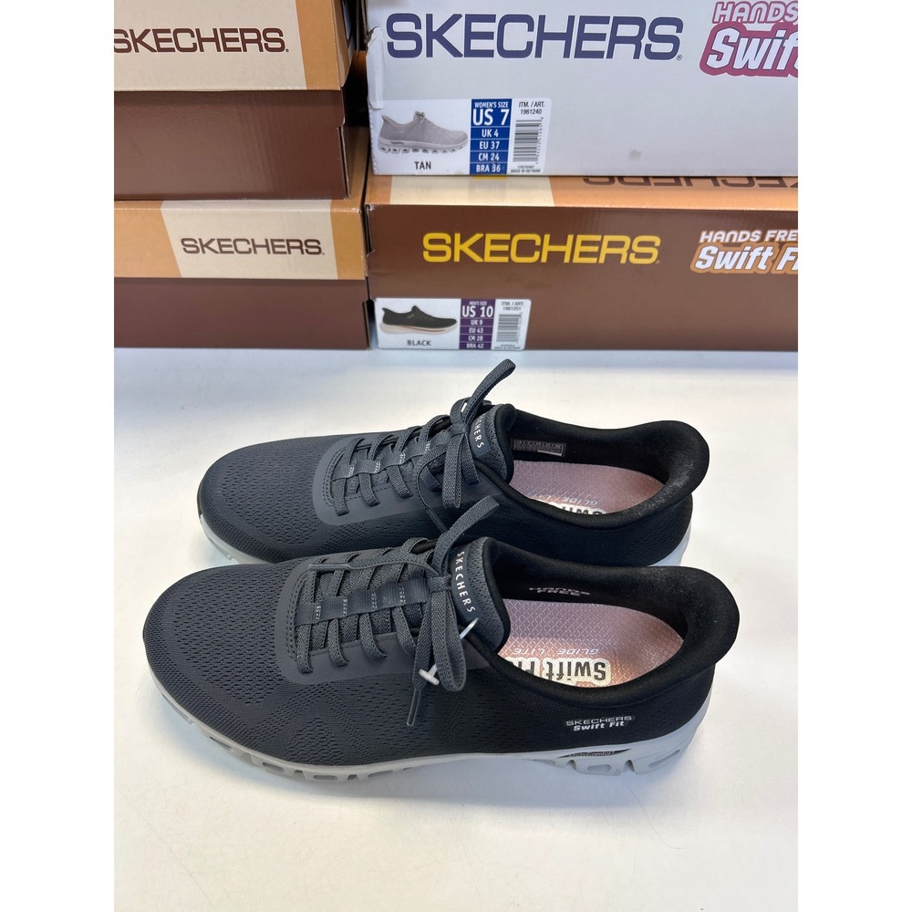 Skechers Swift Fit Sneakers Women 10 Grey Black Athletic Walking Shoes 0778